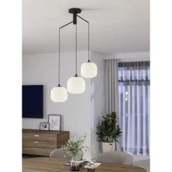 Eglo Pendellampa Mantunalle Stål Svart | 620mm - Passande För 3x E27