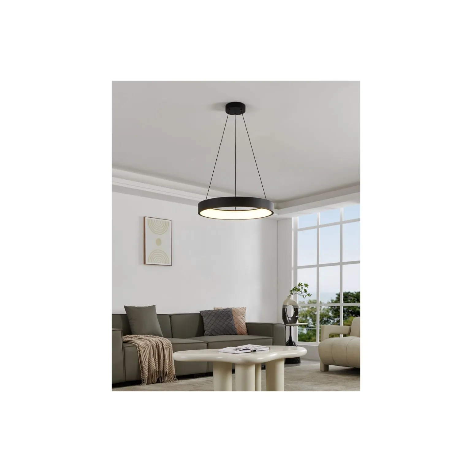 Eglo Pendellampa Marghera-Z Stål Svart 27.5W 3150lm - 827-865 Justerbar Vit + RGB | IP20 - Zigbee Dimbar