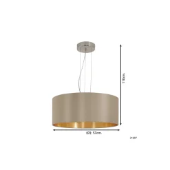 Eglo Pendellampa Maserlo Stål Satin Nickel | Passande för 3x E27