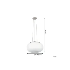 Eglo Pendellampa Optica Stål Satin Nickel | Passande för 2x E27