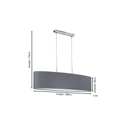 Eglo Pendellampa Pasteri Stål Satin Nickel | IP20 - Passande för 2x E27