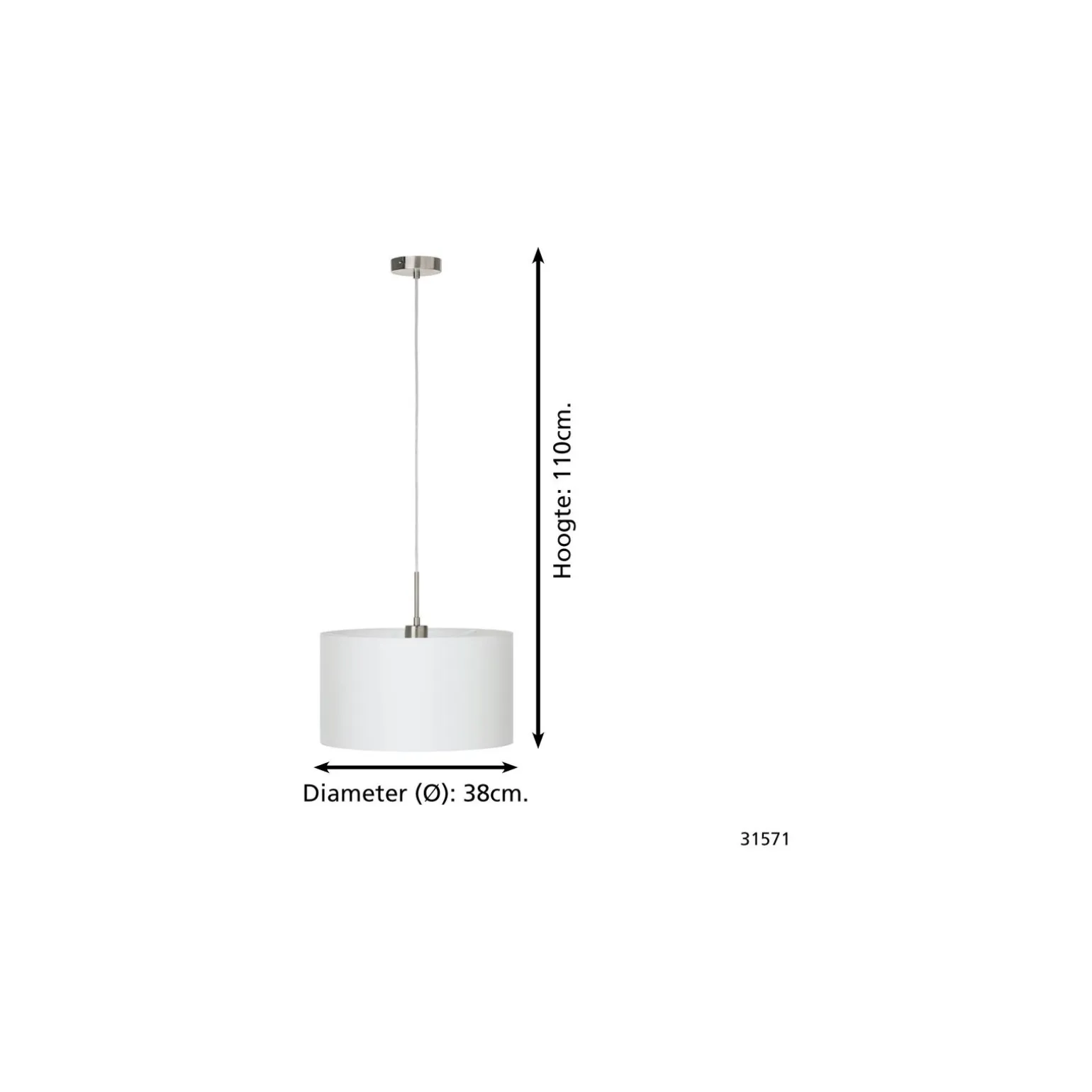 Eglo Pendellampa Pasteri Stål Satin Nickel | IP20 - Passande för 1x E27
