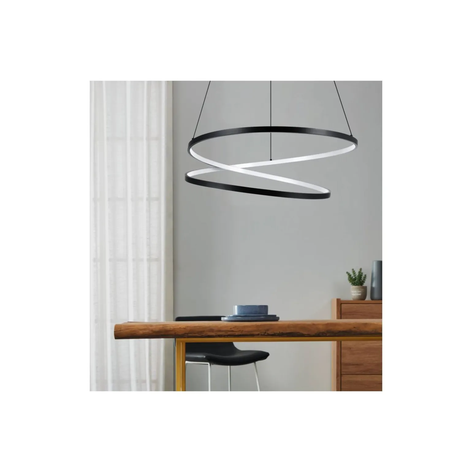 Eglo Pendellampa Ruotale Stål Svart 36W 4800lm - 830 Varm Vit