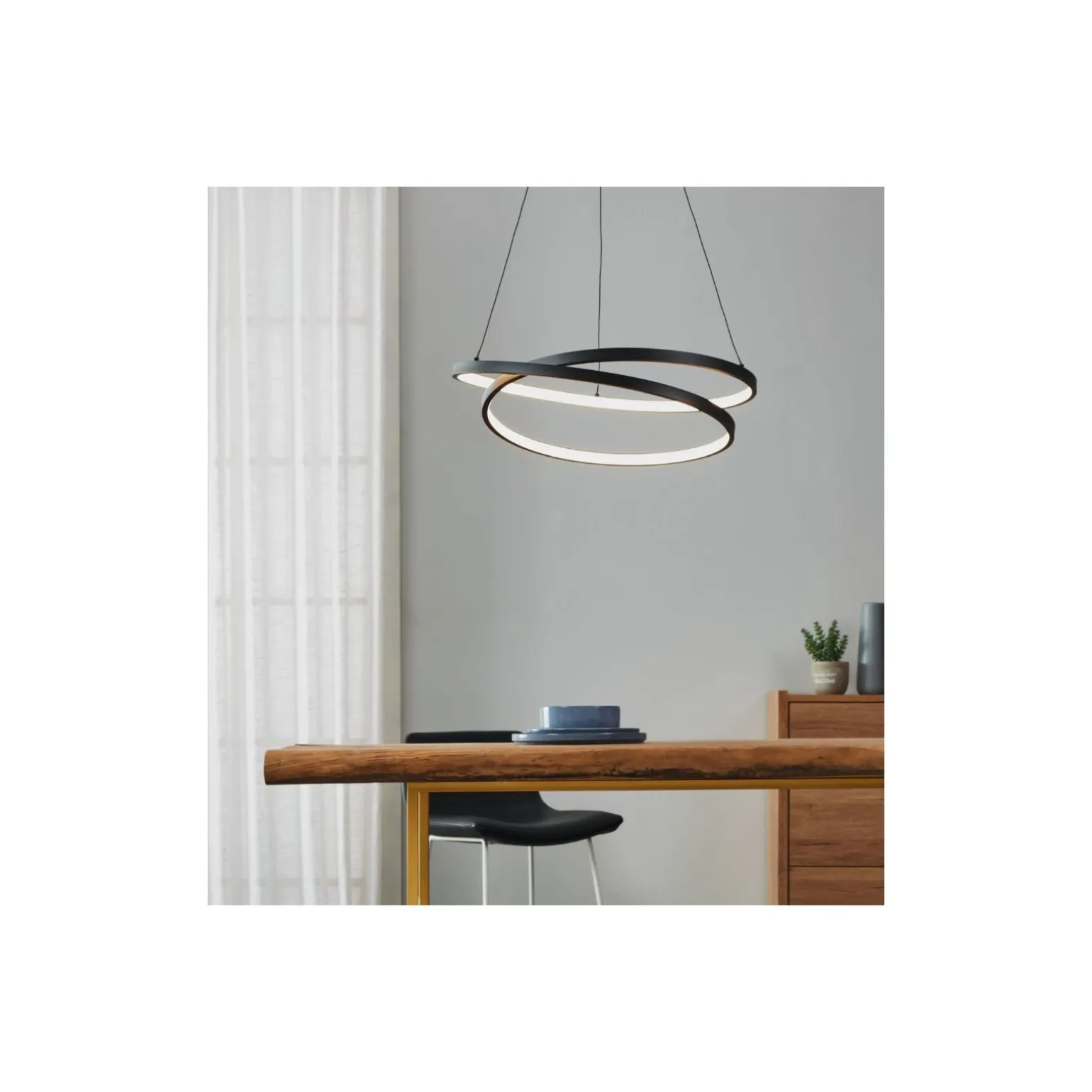 Eglo Pendellampa Ruotale Stål Svart 36W 4800lm - 830 Varm Vit