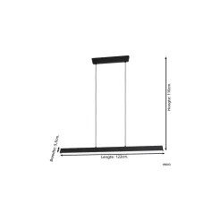 Eglo Pendellampa Simolaris-Z Aluminium Stål Svart 35W 4200lm - 827-865 Justerbar Vit + RGB | IP20 - Zigbee Dimbar