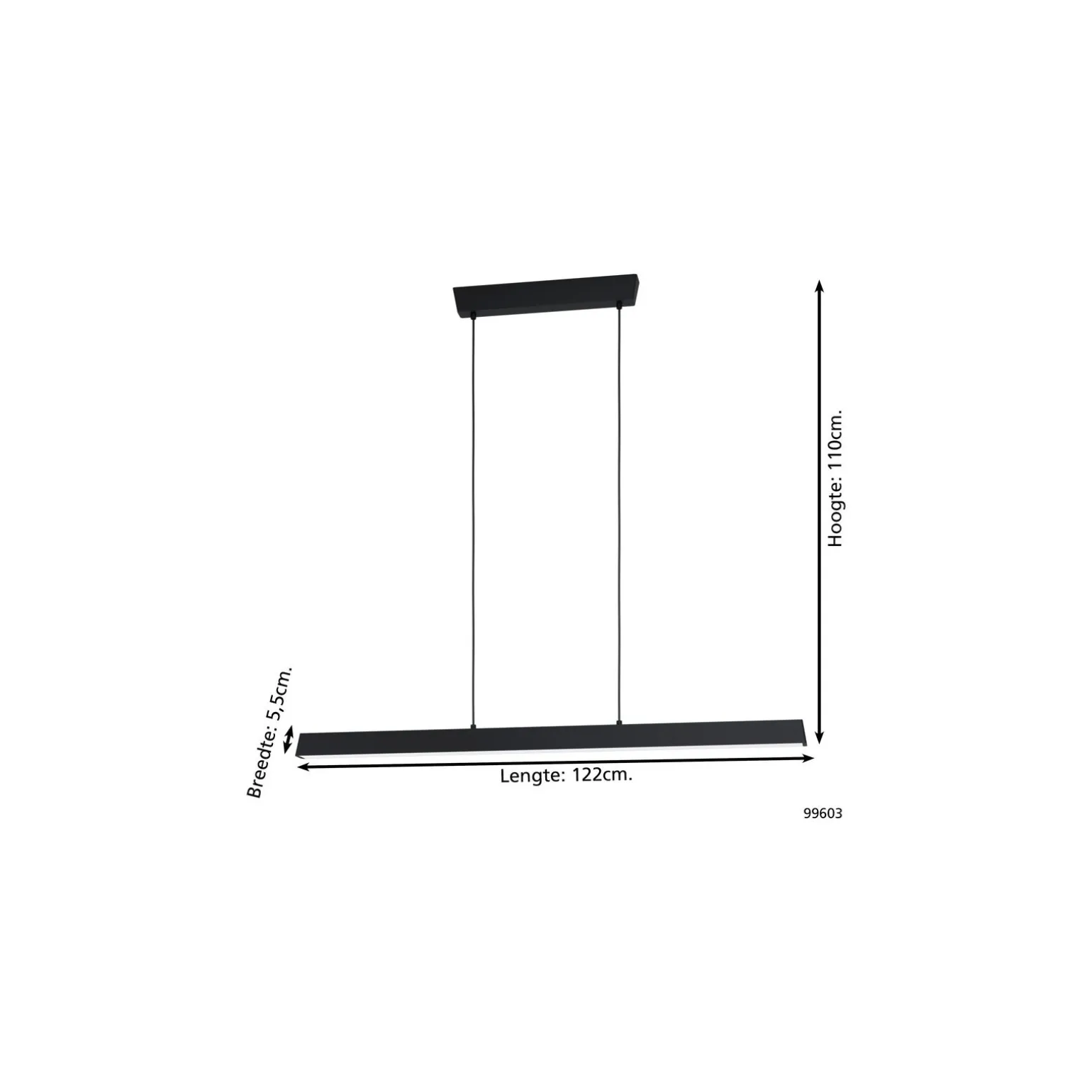 Eglo Pendellampa Simolaris-Z Aluminium Stål Svart 35W 4200lm - 827-865 Justerbar Vit + RGB | IP20 - Zigbee Dimbar
