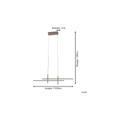 Eglo Pendellampa Trepilia Aluminium Stål Slipad 20W 2500lm - 830 Varm Vit | IP20