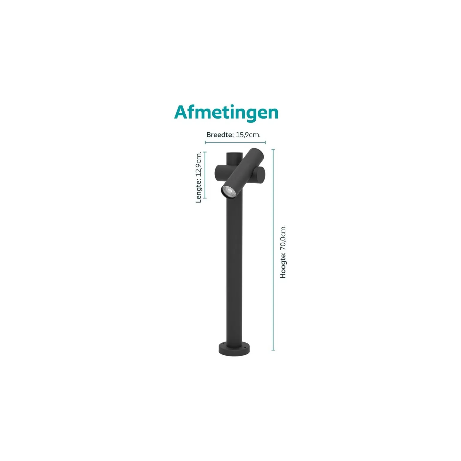 Eglo Piedestallampa Fossignano Aluminium Svart 4W 550lm - 830 Varm Vit | IP44
