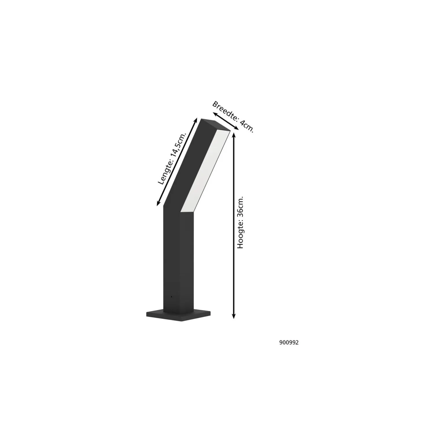 Eglo Piedestallampa Ugento Aluminium Svart 4W 480lm - 830 Varm Vit | IP44