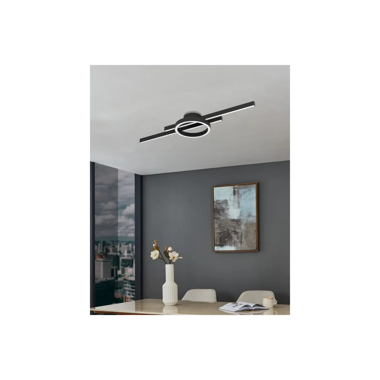 Eglo Taklampa Amandolo Stål Svart 23.5W 2850lm - 827-865 Justerbar Vit + RGB | Dimbar