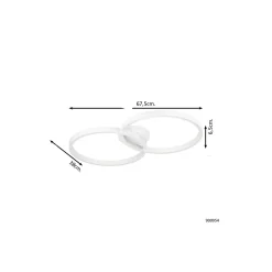 Eglo Taklampa Amandolo Stål Vit 19.5W 2400lm - 827-865 Justerbar Vit + RGB | Dimbar