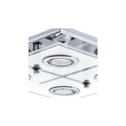 Eglo Taklampa Cabo Rostfritt Stål Krom 4x2.8W 4x250lm - 830 Varm Vit | IP20 - Inkl. 4x GU10