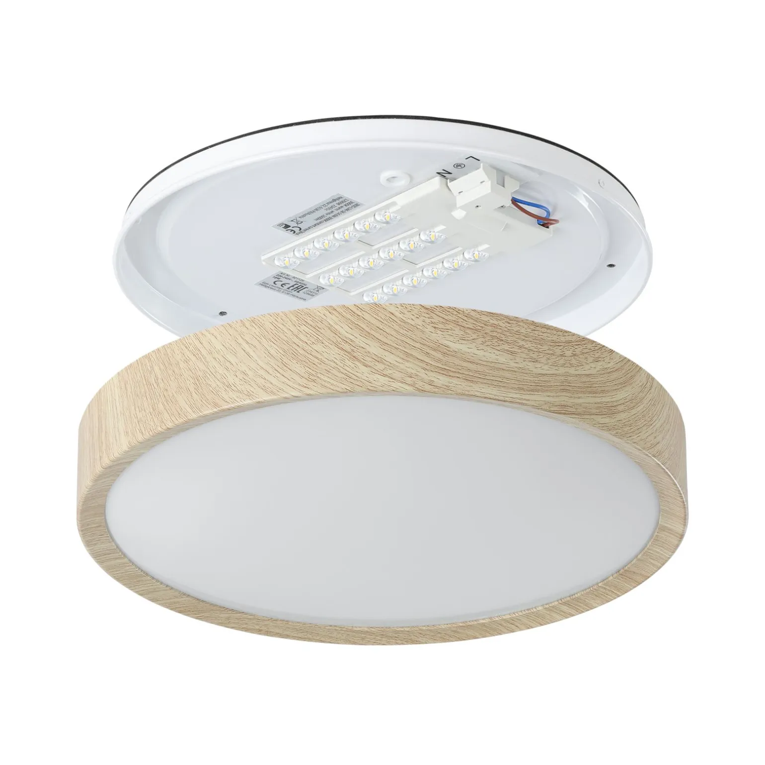 Eglo Taklampa Musurita Plast Stål Trä 146W 1600lm - 830 Varm Vit | 340mm - IP44