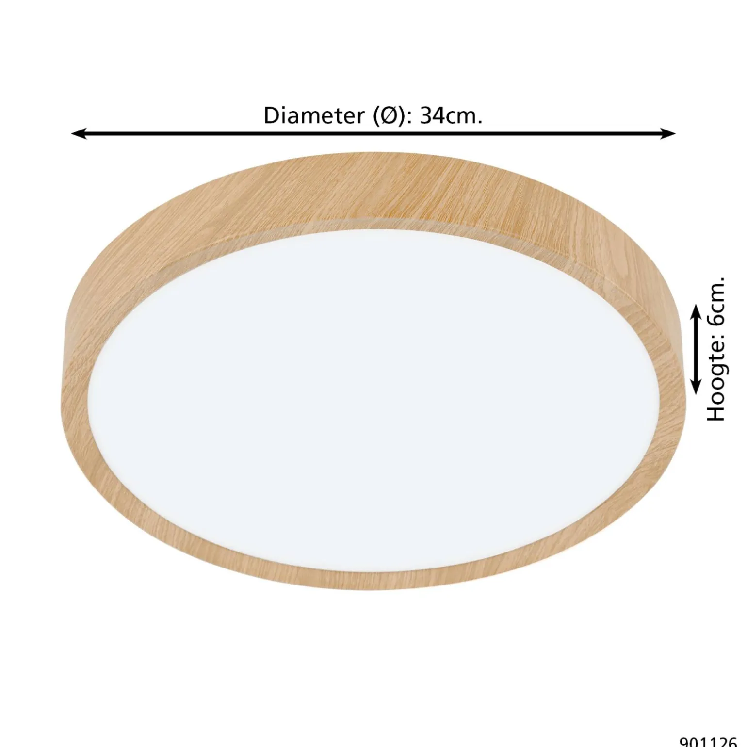 Eglo Taklampa Musurita Plast Stål Trä 146W 1600lm - 830 Varm Vit | 340mm - IP44