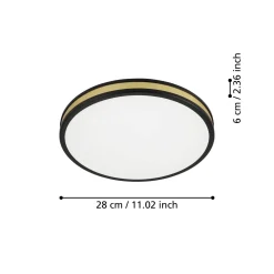 Eglo Taklampa Pescaito Stål Svart Guld 10W 1100lm - 830 Varm Vit | 280mm