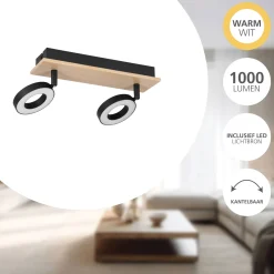 Eglo Taklampa Rielves Trä Svart 4W 500lm - 830 Varm Vit