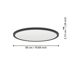 Eglo Taklampa Rovito-r Plast Svart 168W 2900lm - 827-865 Justerbar Vit | 500mm - IP44 - Dimbar