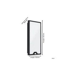 Eglo Vägglampa Casazza Stål Svart 16W 2350lm - 830 Varm Vit | IP44