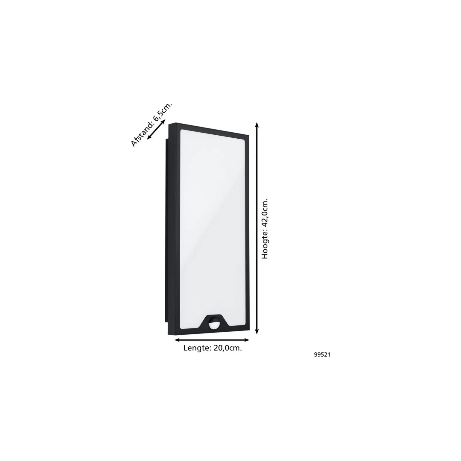 Eglo Vägglampa Casazza Stål Svart 16W 2350lm - 830 Varm Vit | IP44