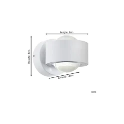 Eglo Vägglampa Ono 2 Aluminium Vit Up & Down 2.5W 250lm - 830 Varm Vit | IP20