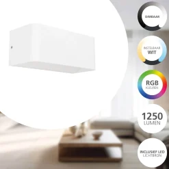Eglo Vägglampa Sania-Z Aluminium Vit 10W 1180lm - 827-865 Justerbar Vit | IP55 - Dimbar