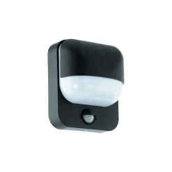 Eglo Vägglampa Trabada 1 Aluminium Svart | IP44 - Passande för 1x E27 - Ljussensor