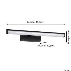 Eglo Vägglampa Vadumi Plast Svart Vit 74W 900lm - 840 Kallvit | IP44