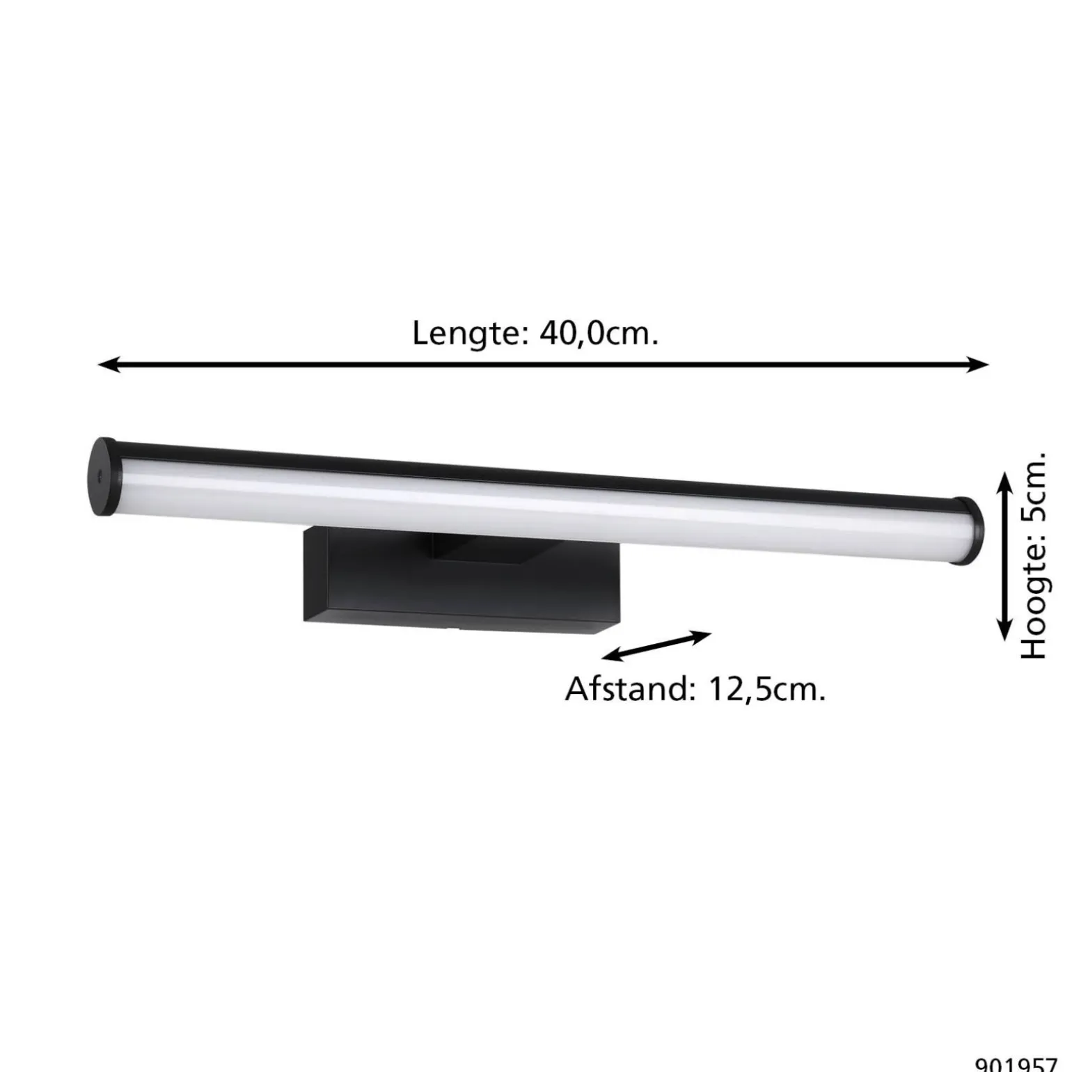 Eglo Vägglampa Vadumi Plast Svart Vit 74W 900lm - 840 Kallvit | IP44