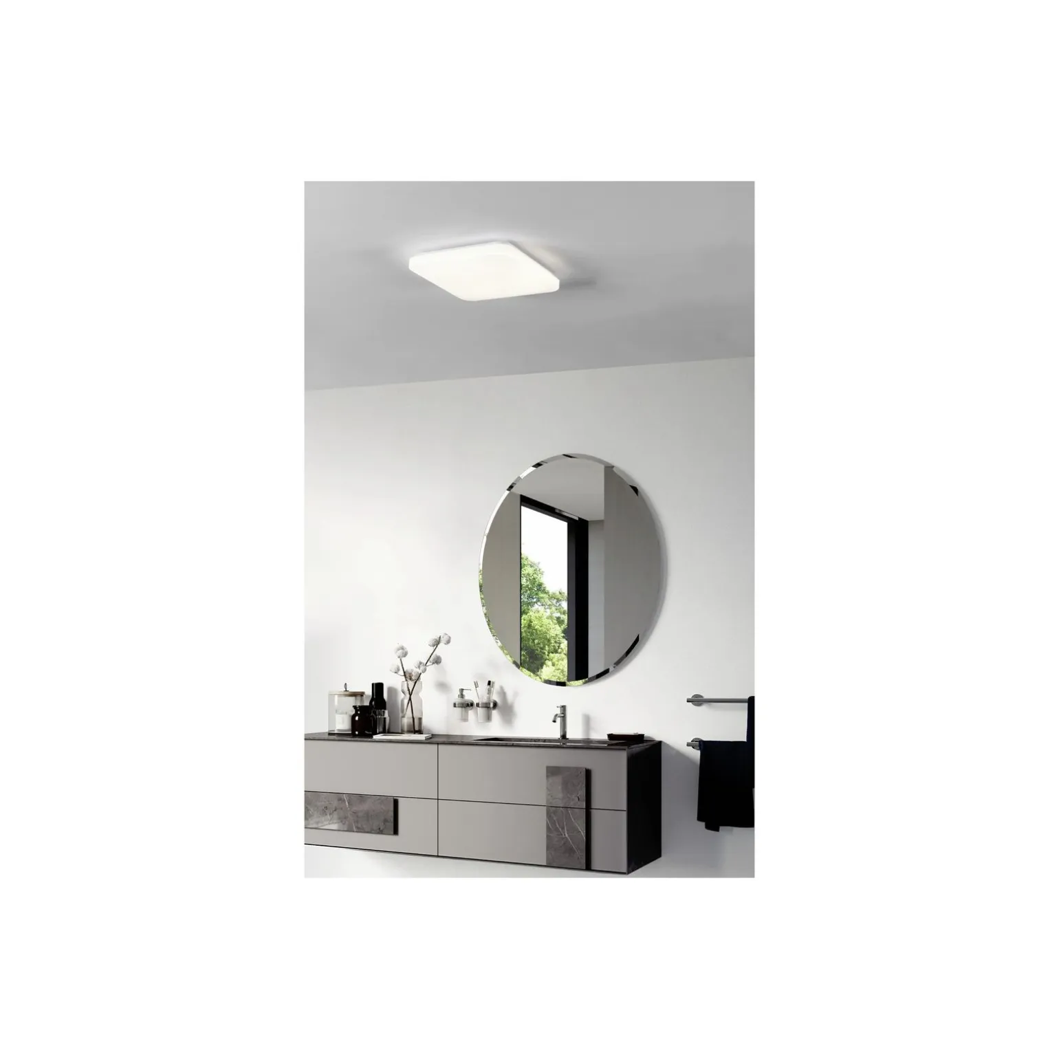 Eglo Vägg och Taklampa Frania Stål Vit 14.6W 1600lm - 830 Varm Vit | IP44
