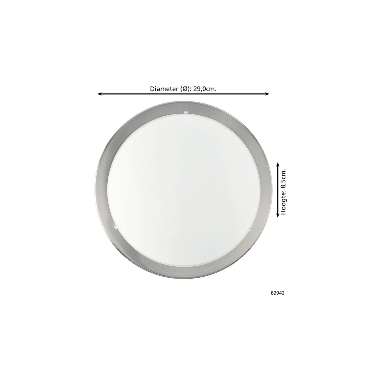 Eglo Vägg och Taklampa Planet Stål Satin Nickel | IP20 - Passande för 1x E27