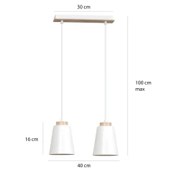 Emibig Pendellampa Bolero Stål Vit | Passande för 2x E27 - Max 15W