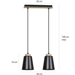 Emibig Pendellampa Bolero Stål Svart | Passande för 2x E27 - Max 15W