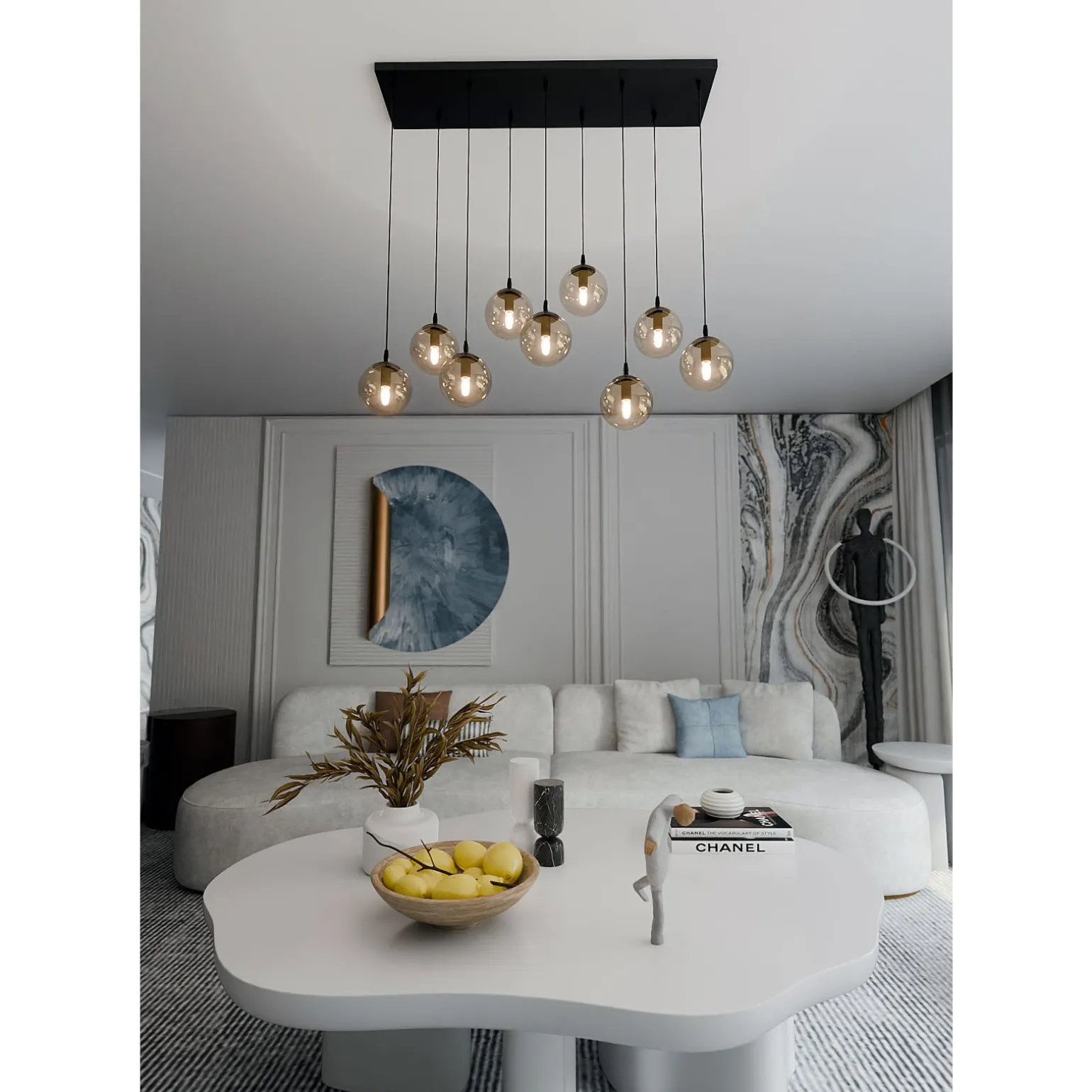 Emibig Pendellampa Cosmo Stål Svart | Passande för 9x E14 - Max 10W