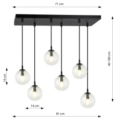 Emibig Pendellampa Cosmo Stål Svart | Passande för 6x E14 - Max 10W