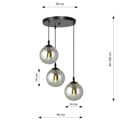 Emibig Pendellampa Cosmo Stål Svart | Passande för 3x E14 - Max 10W