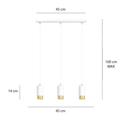 Emibig Pendellampa Fumiko Stål Vit | Passande för 3x GU10 - Max 10W