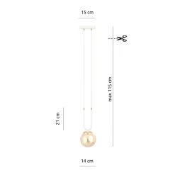 Emibig Pendellampa Glam Stål Vit | Passande för 1x E14 - Max 10W