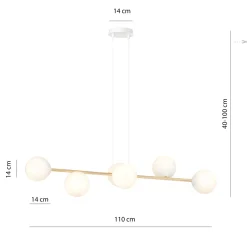 Emibig Pendellampa Gravity Stål Vit | Passande för 6x E14 - Max 10W