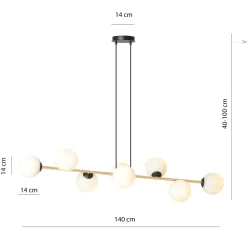 Emibig Pendellampa Gravity Stål Svart | Passande för 8x E14 - Max 10W