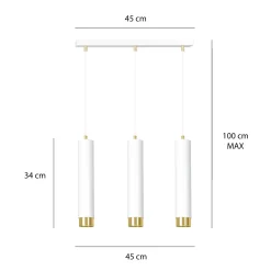 Emibig Pendellampa Kibo Stål Vit | Passande för 3x GU10 - Max 10W