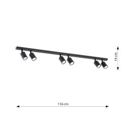 Emibig Taklampa Flash Stål Svart | Passande för 6x GU10 - Max 8W