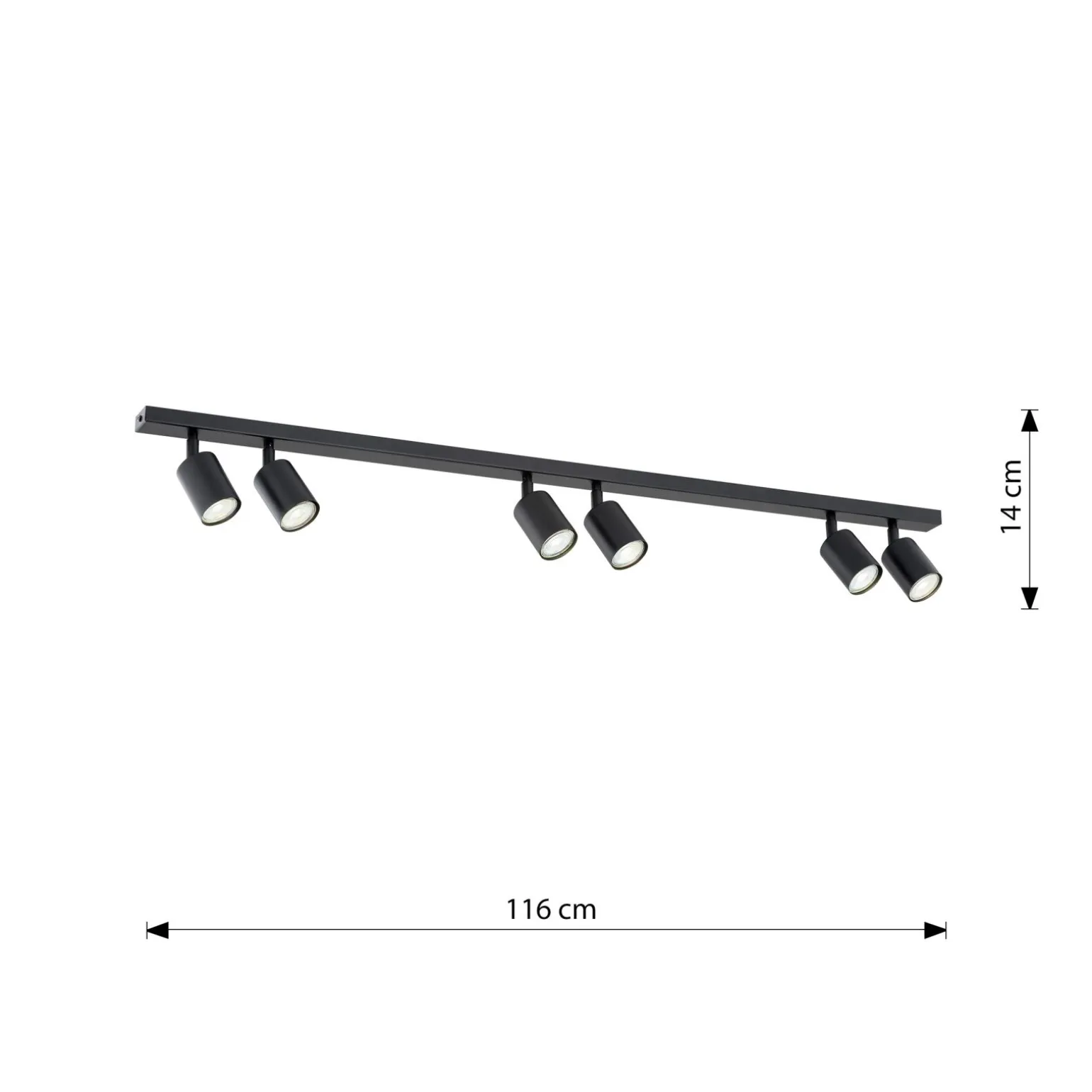 Emibig Taklampa Flash Stål Svart | Passande för 6x GU10 - Max 8W