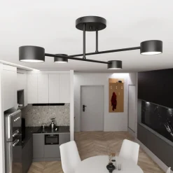 Emibig Taklampa Halo Stål Svart | Passande för 4x GX53 - Max 8W