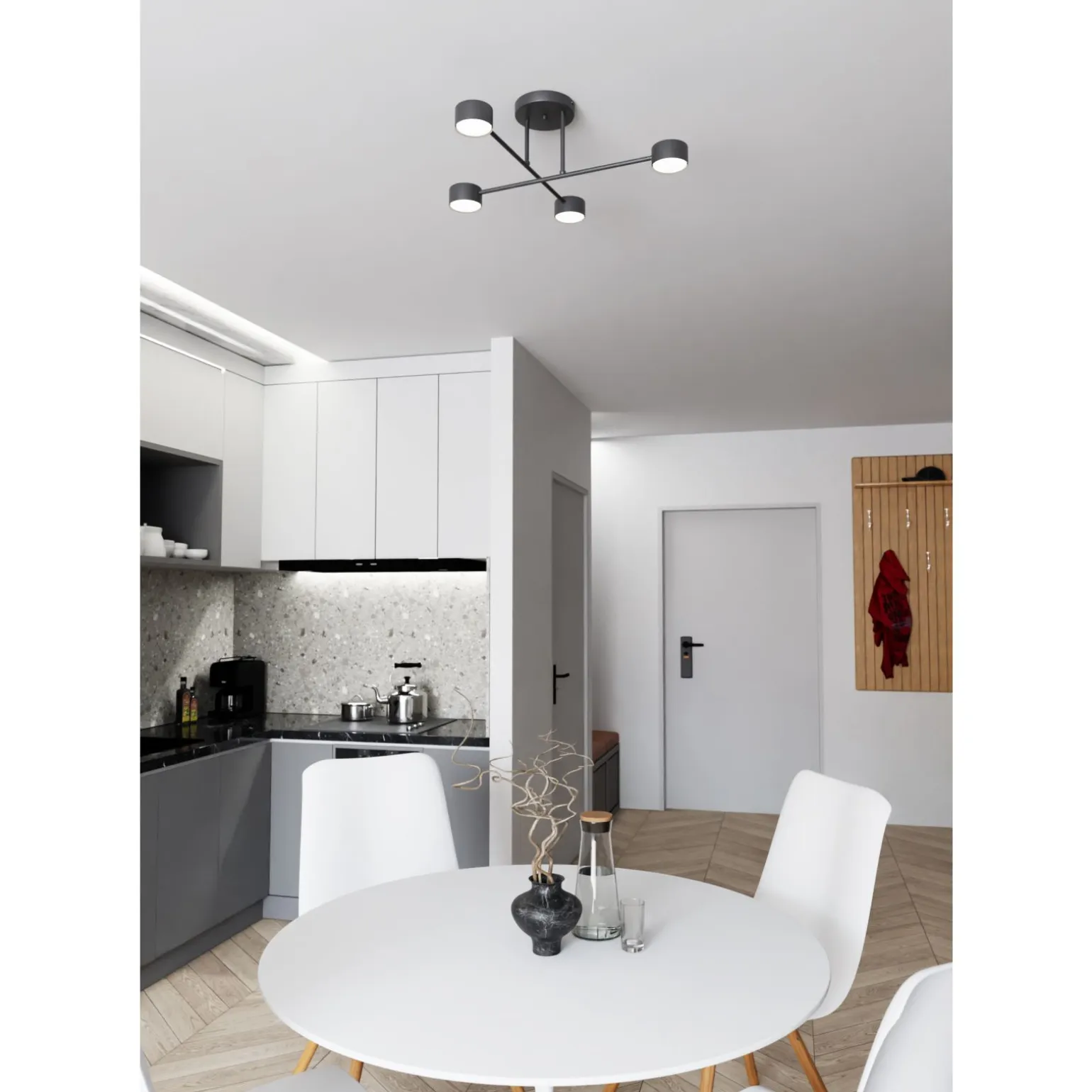 Emibig Taklampa Halo Stål Svart | Passande för 4x GX53 - Max 8W