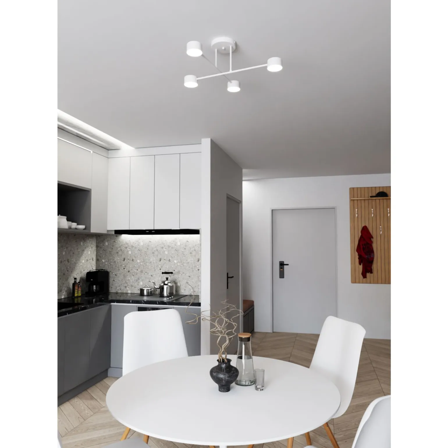 Emibig Taklampa Halo Stål Vit | Passande för 4x GX53 - Max 8W