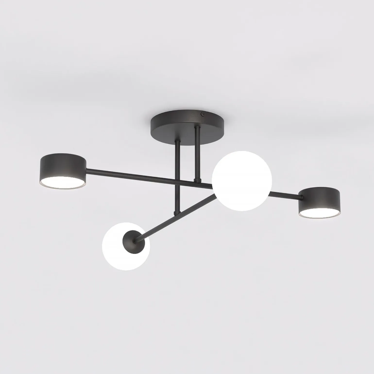 Emibig Taklampa Holon Stål Svart | Passande för 2x G9 - Max 8W, 2x GX53 - Max 12W
