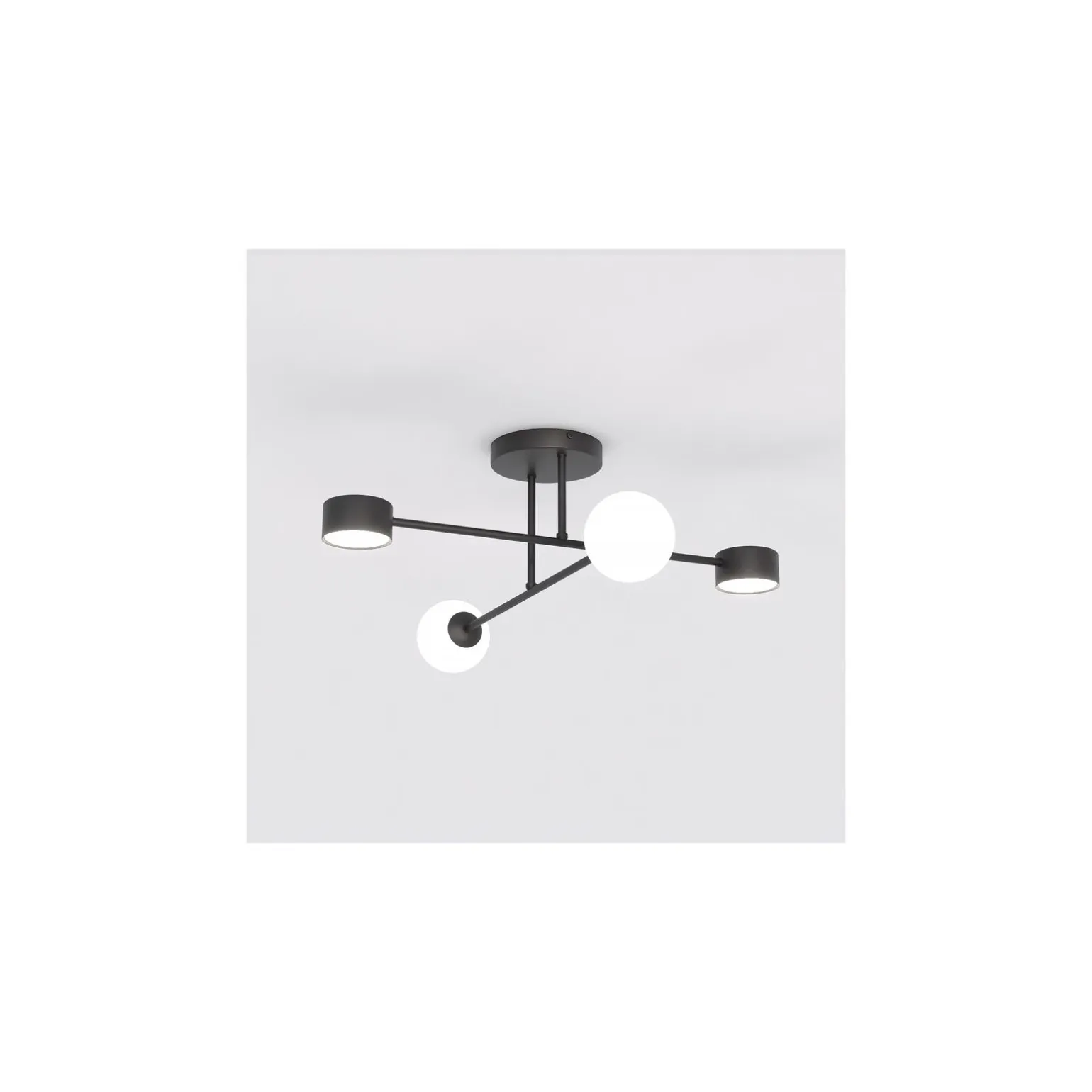 Emibig Taklampa Holon Stål Svart | Passande för 2x G9 - Max 8W, 2x GX53 - Max 12W