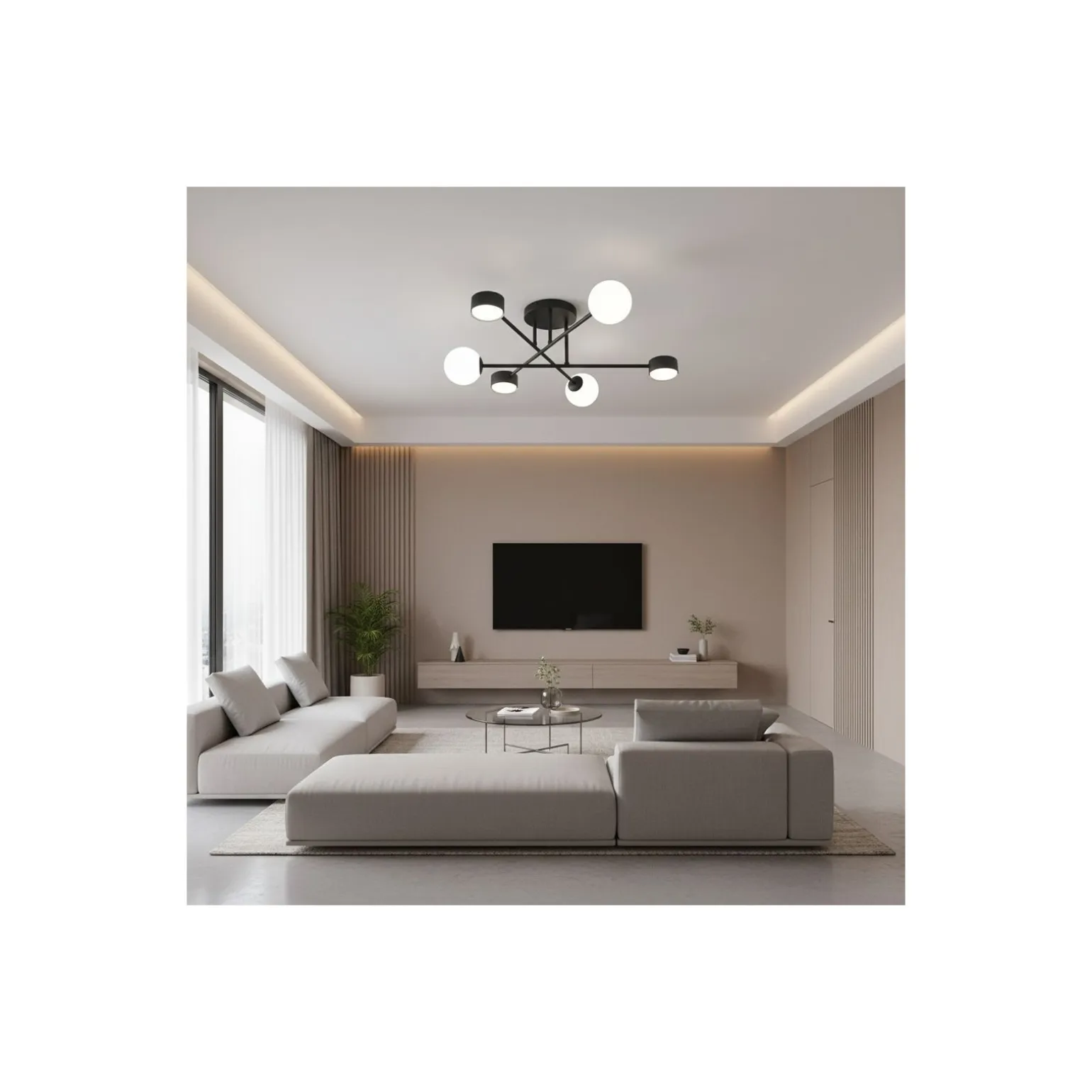 Emibig Taklampa Holon Stål Svart | Passande för 3x G9 - Max 8W, 3x GX53 - Max 12W