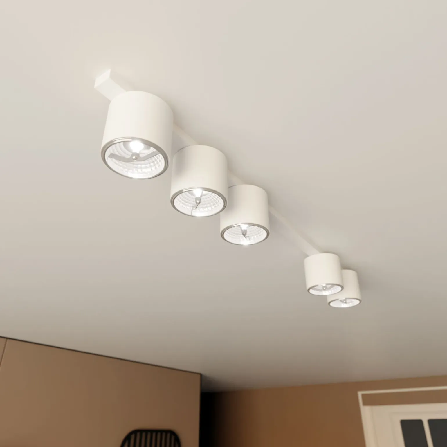 Emibig Taklampa Nano Stål Vit | Passande för 5x GU10 (AR111) - Max 12W