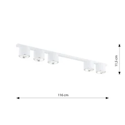 Emibig Taklampa Nano Stål Vit | Passande för 5x GU10 (AR111) - Max 12W